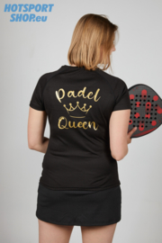 T-shirt Padel Queen zwart