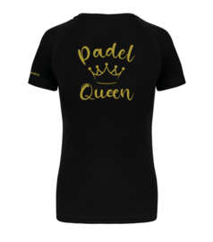 T-shirt Padel Queen zwart