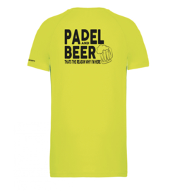 T-shirt Padel and Beer fluo geel