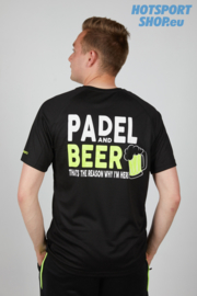 T-shirt Padel and Beer zwart