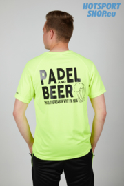 T-shirt Padel and Beer fluo geel