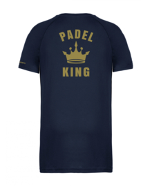 T-shirt Padel King navy goud