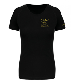 T-shirt Padel Queen zwart