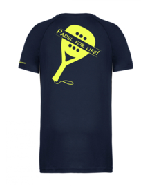 T-shirt Padel For Life donkerblauw