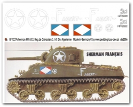 EP 1229 DECAL VOOR DE SHERMAN M4A3 VAN HET 2. REG. DE CUIRASSIERS 3. INF.DIV. ALGERIENNE.