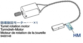 Koepel rotatie motor voor de Tamiya Leopard 2a6