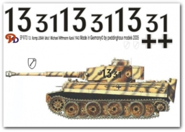 EP 0973 Decal voor Tiger 1 Wittmann slag van Kursk