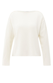 YAYA Bootneck sweater met randjes