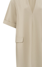 YAYA Jersey midi jurk met zakken
