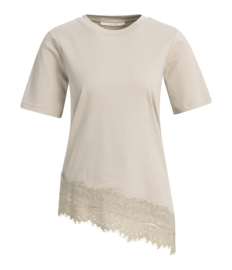 YAYA Jersey t-shirt met kanten zoom