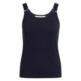 YAYA Geribd singlet met ringdetails op de schouderbanden