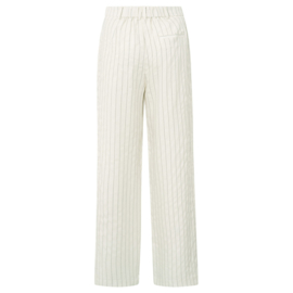 YAYA Linen mix wijde broek met streep