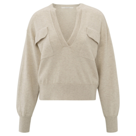YAYA Zachte sweater met V-hals en zakjes