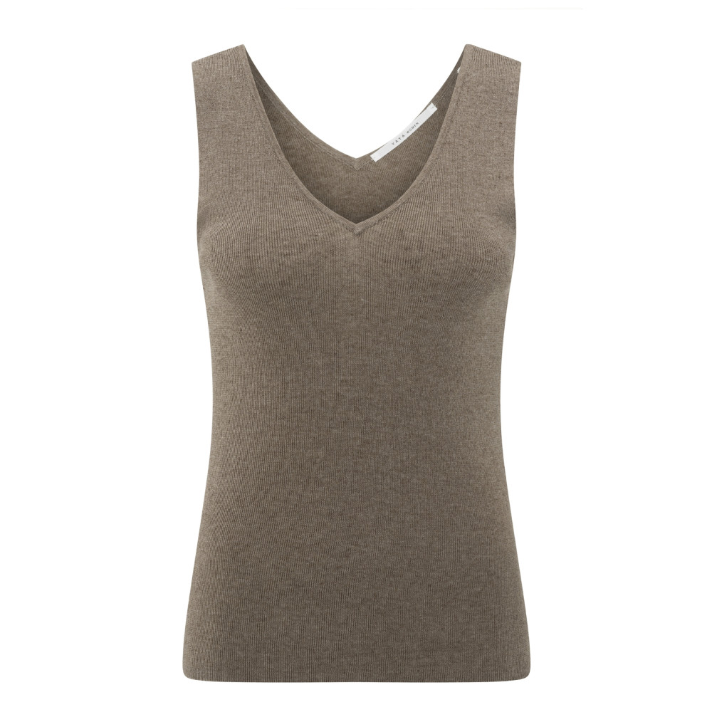 YAYA Fijne rib tanktop V- Hals