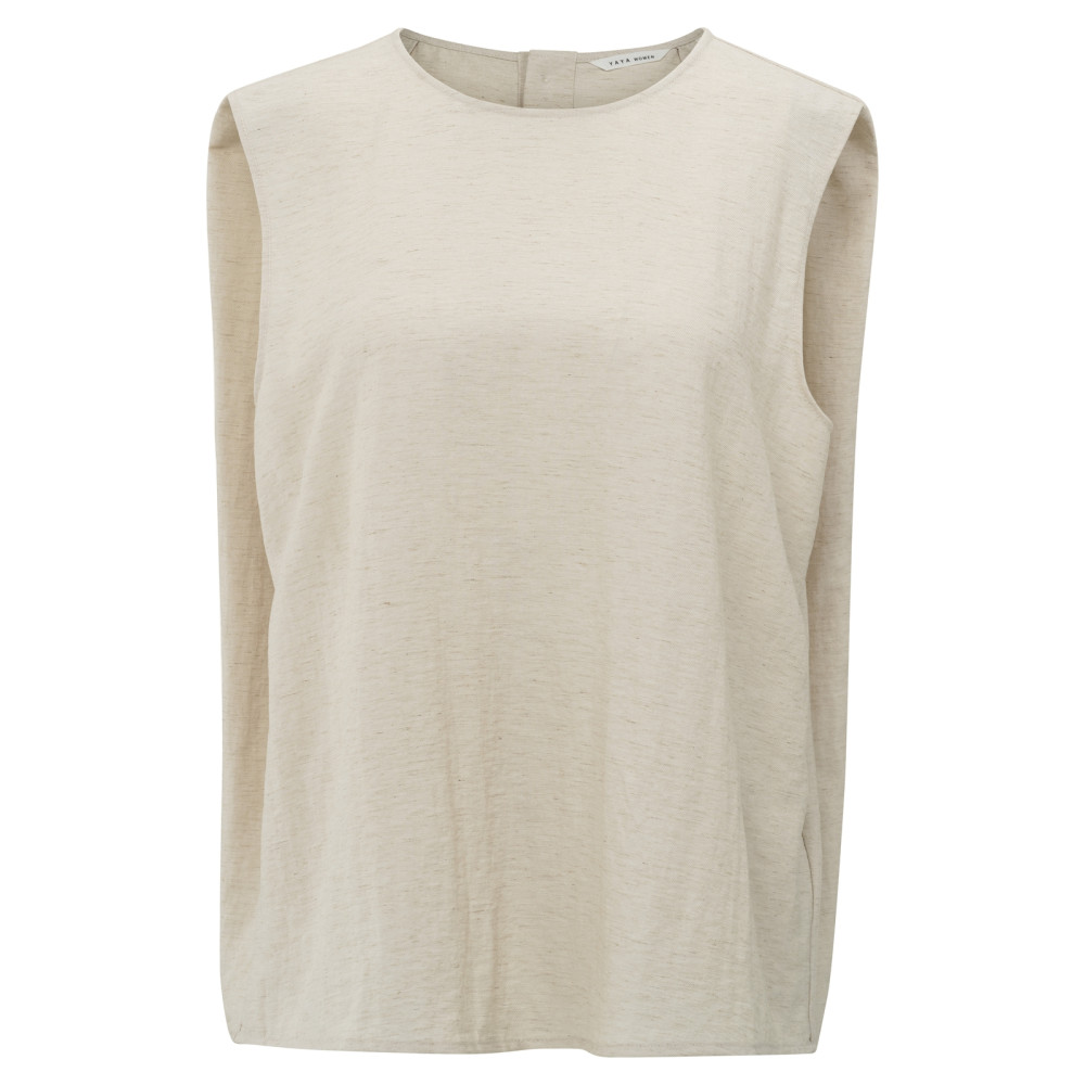 YAYA Mouwloze top met knoopsluiting op de achterkant