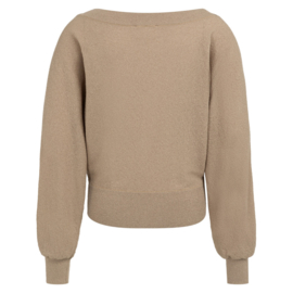 YAYA Gebreide trui met vleermuismouwen en handdoekstof structuur