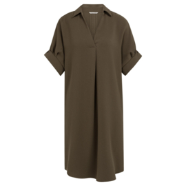 YAYA V-neck jurk met 3 kwart mouw