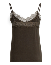 YAYA Jersey singlet met kanten rand