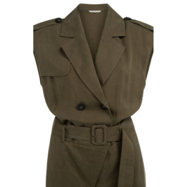 YAYA linen mix jumpsuit met dubbele knoopsluiting