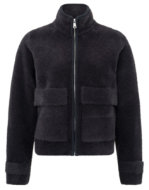 YAYA Gebreid fluffy vest/jacket met zakken