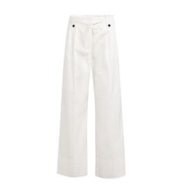 YAYA Broek met plooien, wijde pijpen en strikkoord in de taille