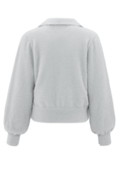 YAYA Fluffy polo sweater