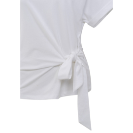 YAYA T-Shirt met ronde hals en knoopdetail