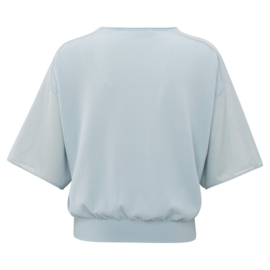 YAYA Bootneck sweater met transparante mouwen