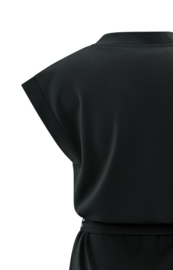YAYA Lange T-shirt jurk met V-hals en ceintuur