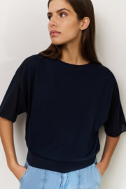 YAYA Bootneck sweater met transparante mouwen