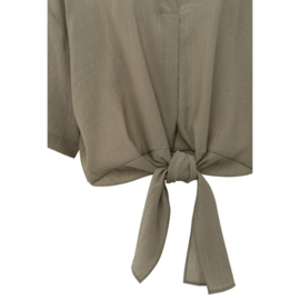 YAYA Blouse met knoop detail en wijde mouwen