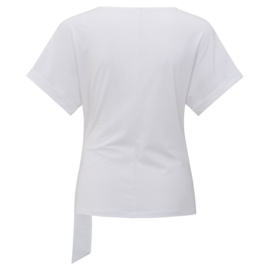 YAYA T-Shirt met ronde hals en knoopdetail
