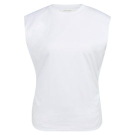 YAYA Mouwloze top met  rimpeling aan de zijkant