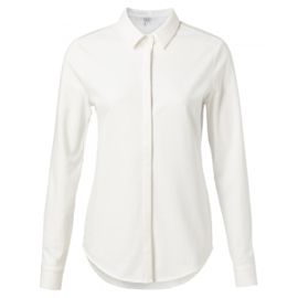 YAYA Zachte jersey katoenen blouse met blinde knoopsluiting