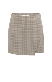 YAYA Geruite minirok met faux overslag