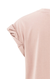 YAYA T-shirt met ronde hals en opgerolde, geplooide mouwen