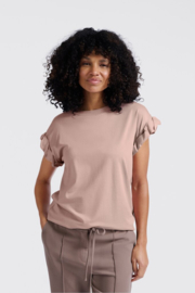 YAYA T-shirt met ronde hals en opgerolde, geplooide mouwen