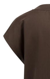 YAYA Top met ronde hals en knoopdetail