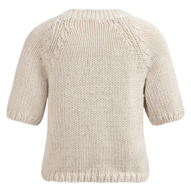 YAYA Grof gebreide trui met korte mouwen en ronde hals