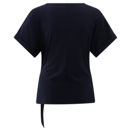 YAYA T-Shirt met ronde hals en knoopdetail