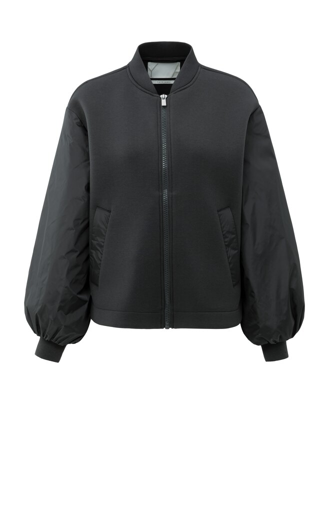 YAYA Fleece jas met nylon bomberjack mouwen