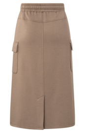 YAYA Jersey midi cargo rok met elastieken band