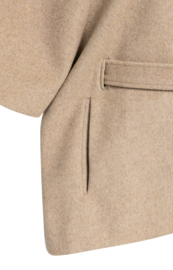 YAYA Zacht geweven wollen poncho-jas met ribboord