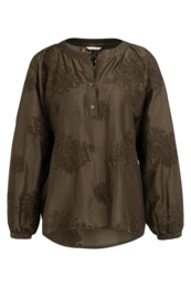 YAYA Geborduurde blouse met losse pasvorm