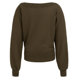 YAYA Gebreide trui met vleermuismouwen en handdoekstof structuur