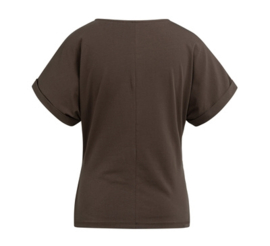 YAYA Top met ronde hals en knoopdetail