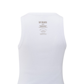 YAYA Rib Top met ronde hals en print
