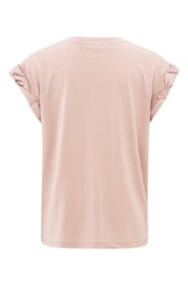 YAYA T-shirt met ronde hals en opgerolde, geplooide mouwen