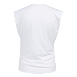 YAYA Mouwloze top met  rimpeling aan de zijkant