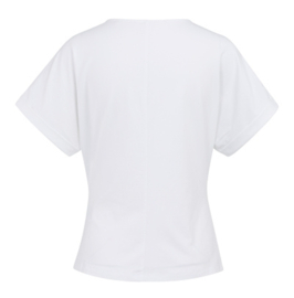 YAYA Top met ronde hals en knoopdetail
